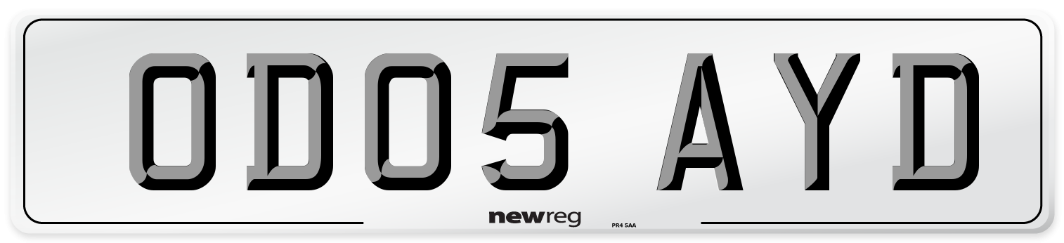 OD05 AYD Number Plate from New Reg